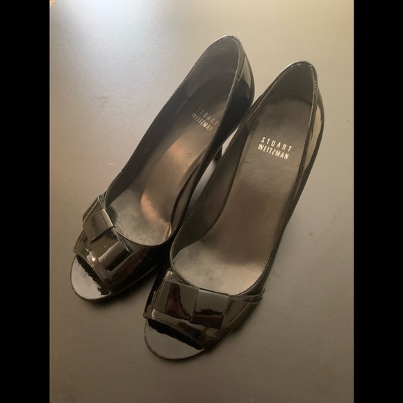 Stuart Weitzman Bow Open-Toe Heels - Picture 1 of 5